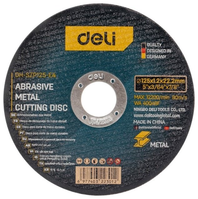 Диск отрезной абразивный 125x22.2х1.2 мм, DELI EDH-SZP125-E4 купить,NaN