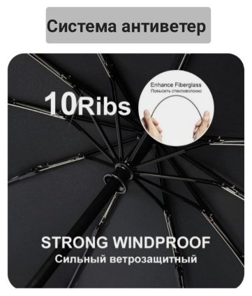 Складной зонт Три Слона автомат черный