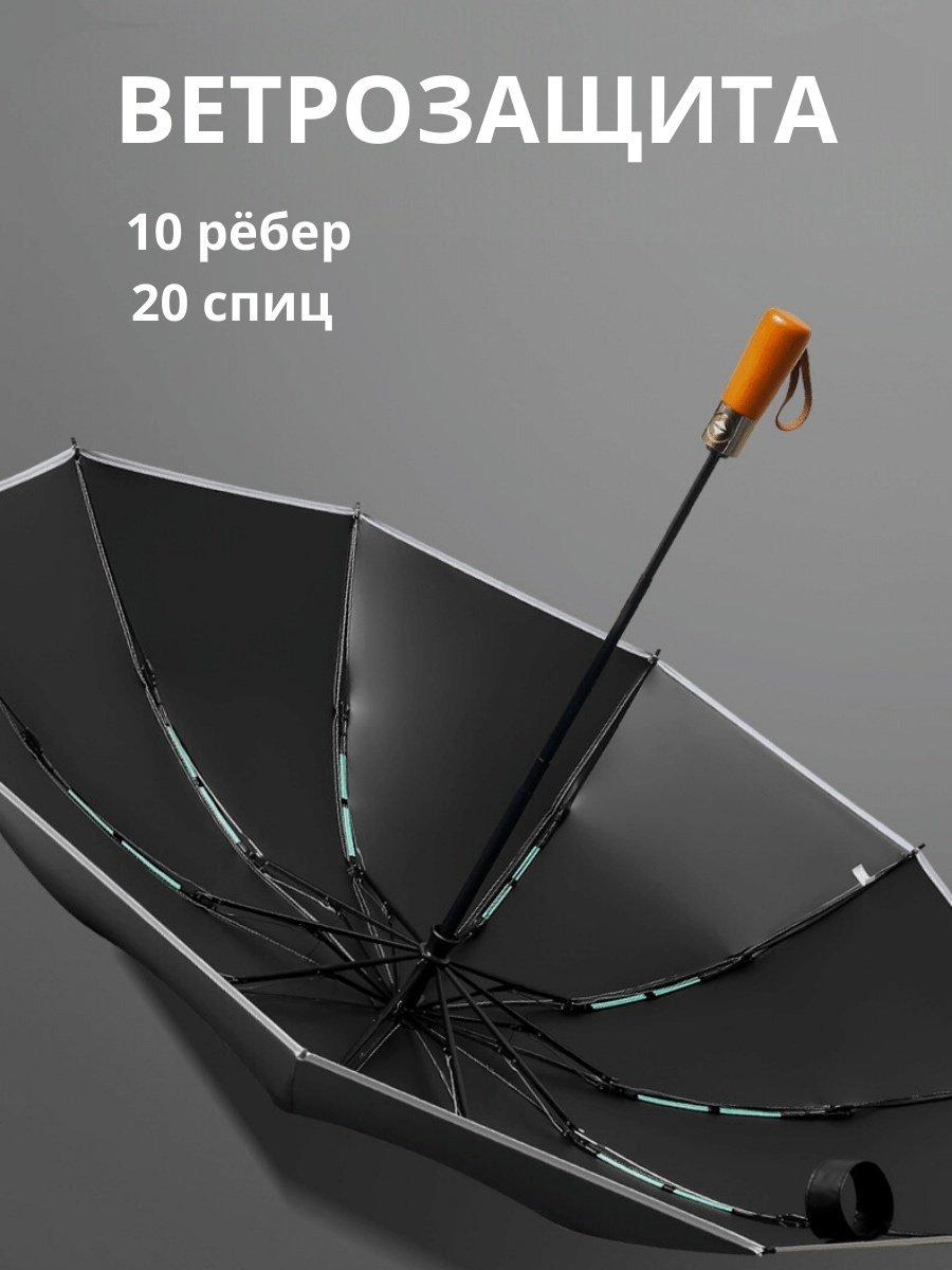 Зонт с обратным сложением автомат черный купить,11000