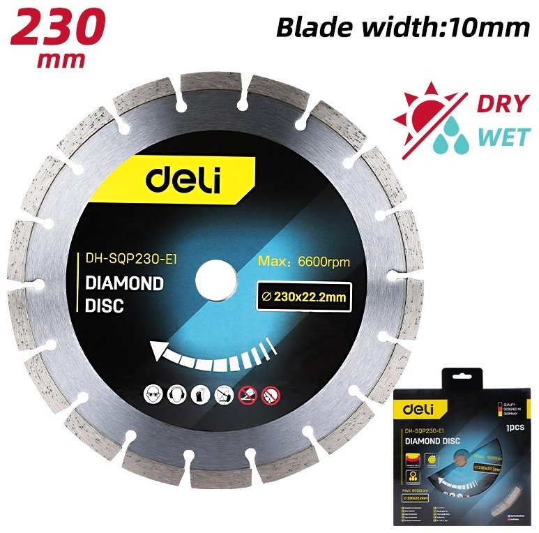 Диск отрезной алмазный 230x22.2х3 мм, DELI EDH-SQP230-E1 купить,NaN