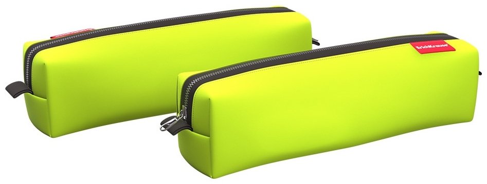 Пенал Erich Krause квадро mini Neon Yellow, застежка молния, желтый купить,NaN