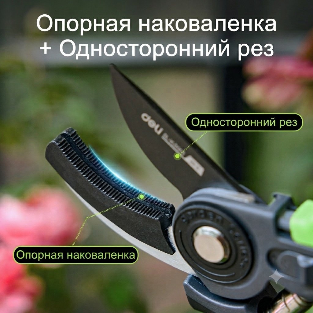 Секатор для изгороди, для веток, универсальное, для цветов, для прививки DELI, диаметр среза: 18 мм