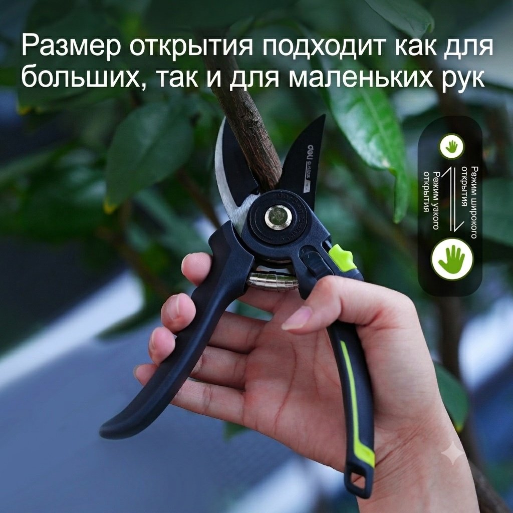 Секатор для изгороди, для веток, универсальное, для цветов, для прививки DELI, диаметр среза: 18 мм