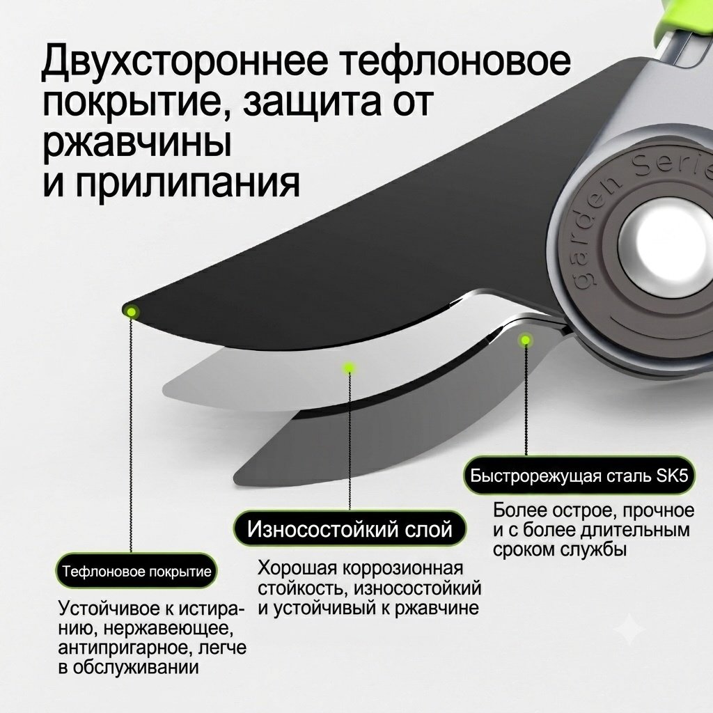 Секатор для изгороди, для веток, универсальное, для цветов, для прививки DELI, диаметр среза: 18 мм