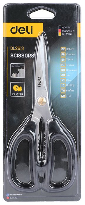 Ножницы универсальные DELI DL2613, 19.5 см, черный купить,NaN