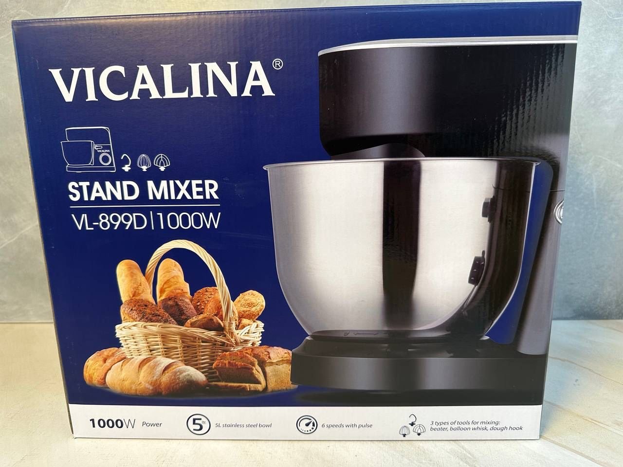 Тестомес Vicalina VL-899D серебристый