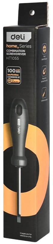 DELI отвертка двусторонняя HT1055 PH2х100 мм купить,1370