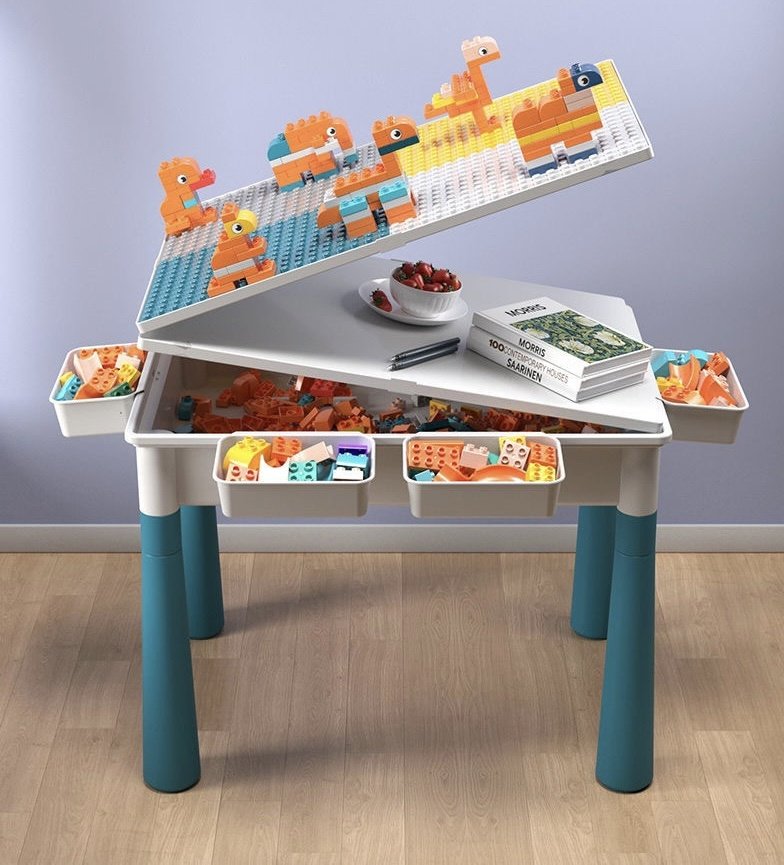 Лего детский игровой комплект, 30x80x40 см, белый, голубой купить,8100