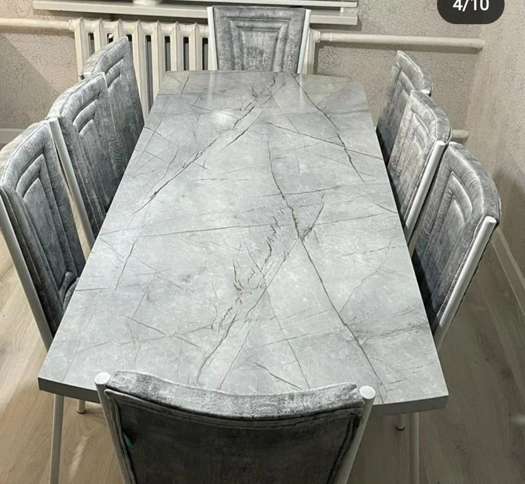 Комплект SEM BRAND Home, стол 200х80 см + 8 стульев, серый
