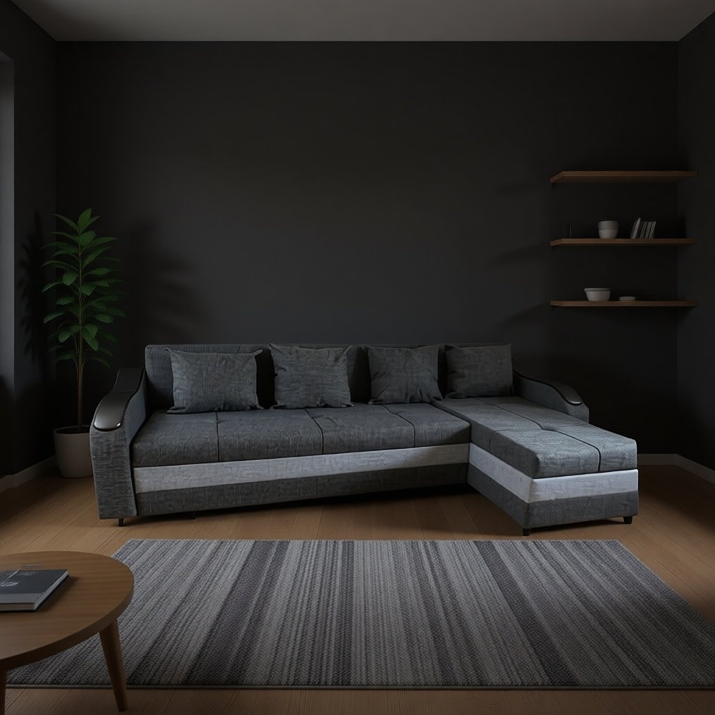Угловой диван ROOM MEBEL Asked, 280х70 см, обивка ткань, серый купить,160000