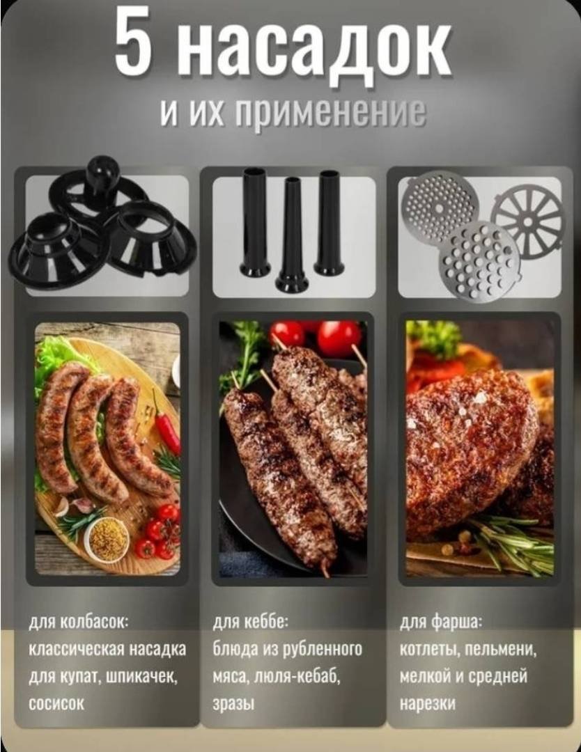 Мясорубка ZWILLON ZW-420 черный, серый