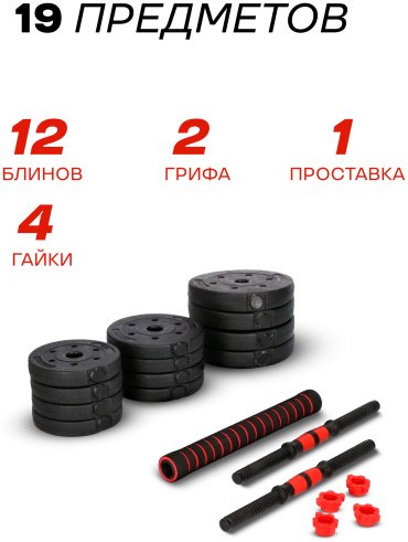 Набор гантелей Sport&Fitness SF-C03Br-20 разборная 2 шт 20 кг