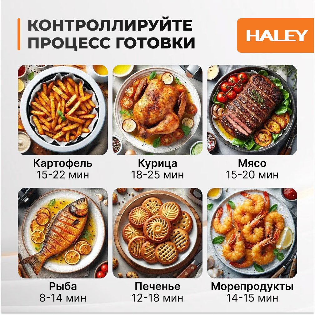 Аэрогриль Haley HY-2509 8 л черный