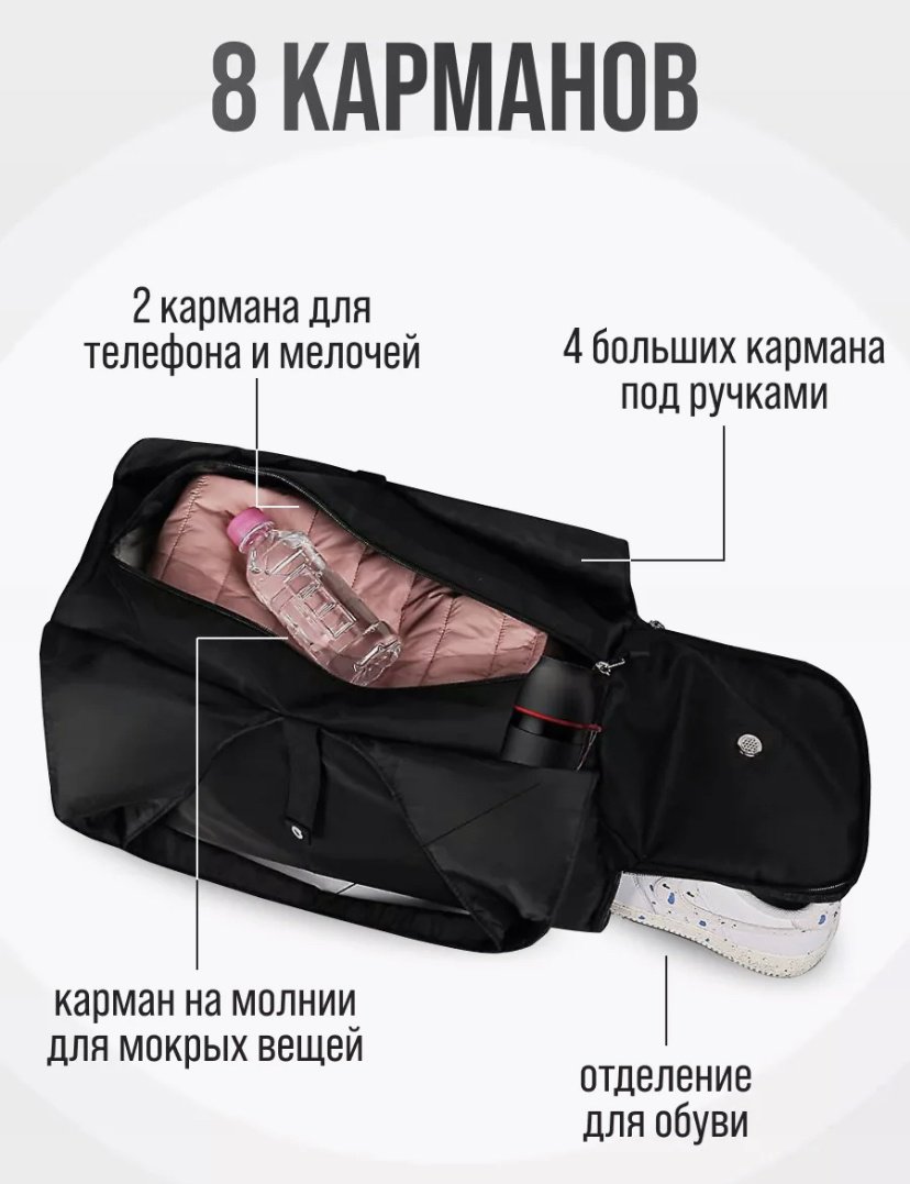 Сумка Для фитнеса и путешествия 35 л черный купить,7500