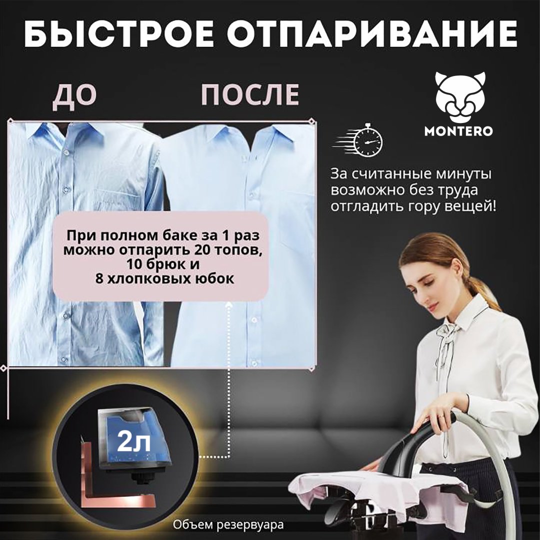 Отпариватель MONTERO PRO S200 розовый купить,59999
