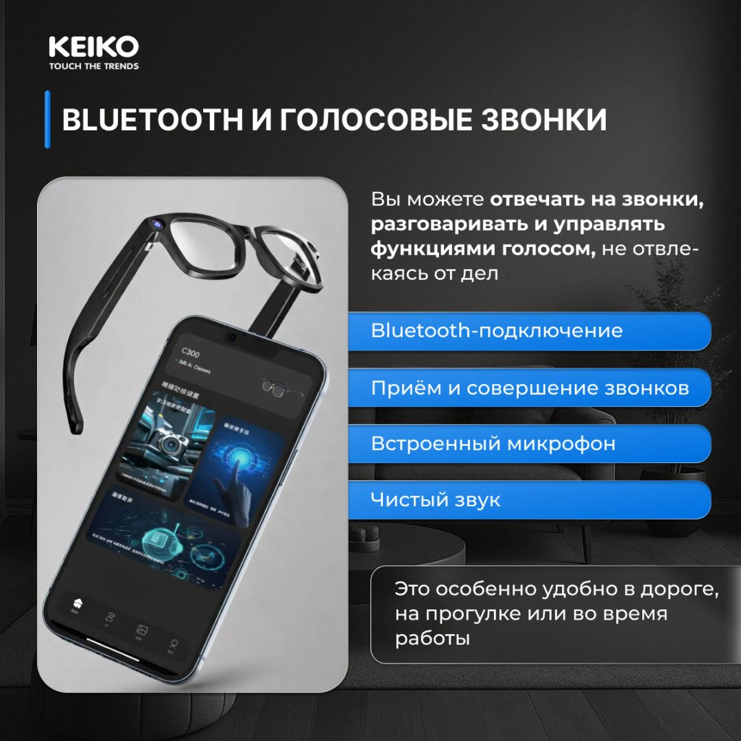 Смарт-очки KEIKO Vision AI черный