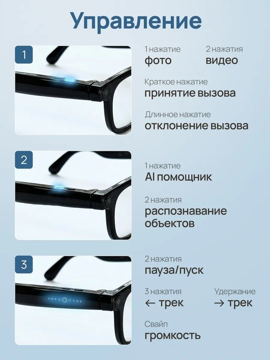 Смарт-очки SERENFLOOW SMART GLASSES CY01 черный купить,36000