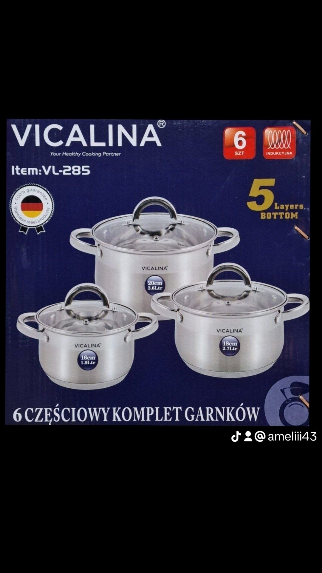 Набор кастрюль Vicalina 3 в 1