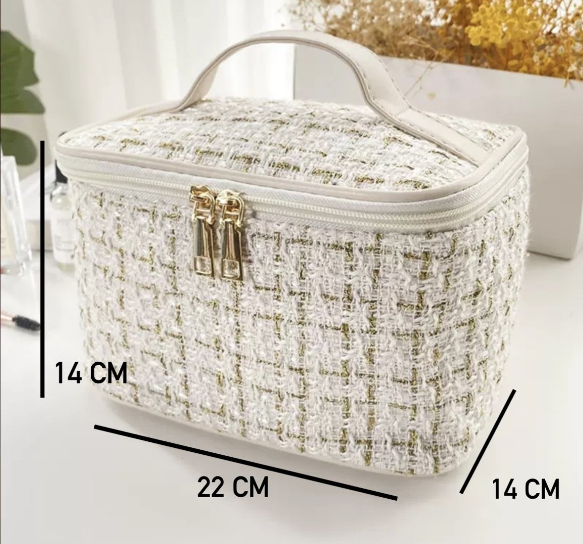 Косметичка текстиль белый 14X22 см