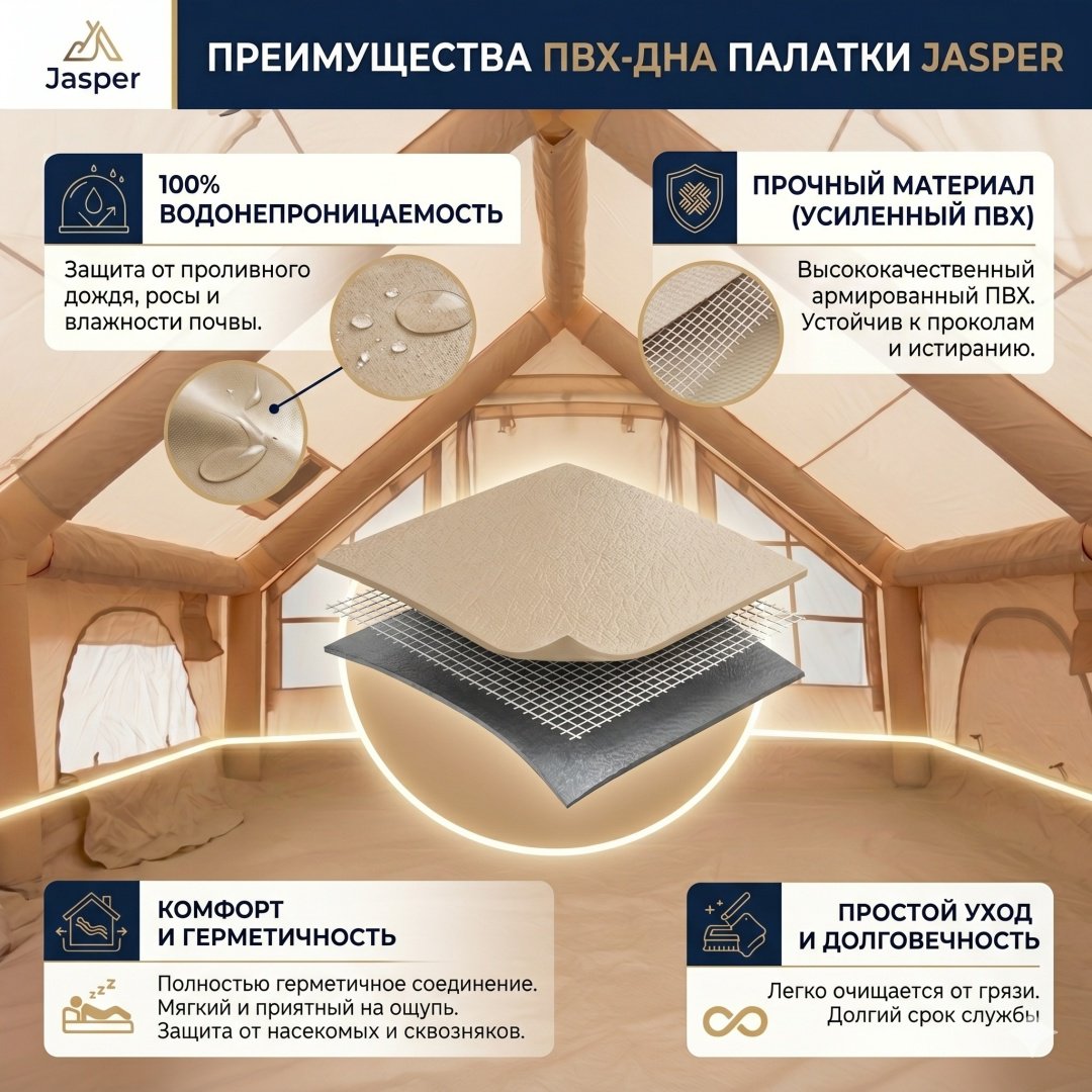 Палатка JASPER кемпинговая 6-местная бежевый купить,195000