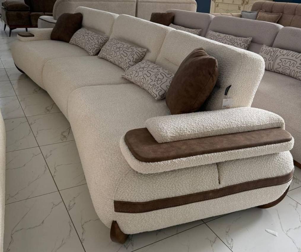 Диван TURAN HOME Lavida, 360х100 см, обивка букле, коричневый купить,470000