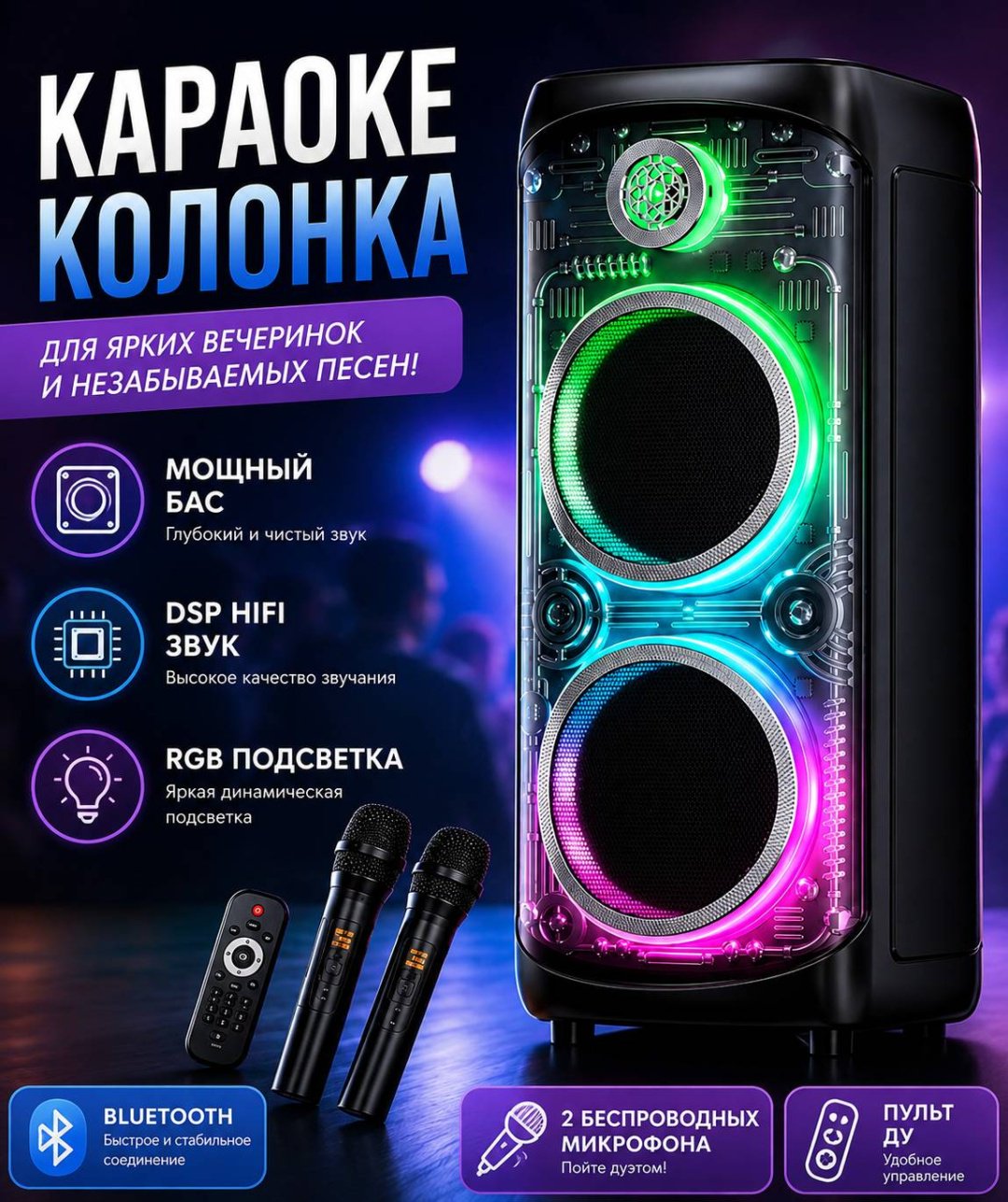 Портативная колонка SinG-e ZQS 8291 черный купить,46000
