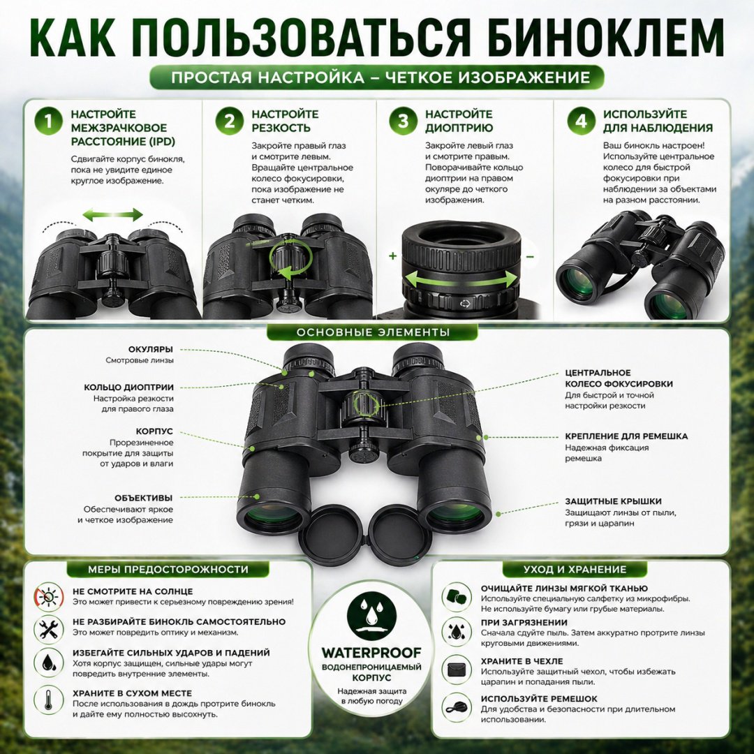 Бинокль БВЧ-20-50 20 50 мм черный купить,28000