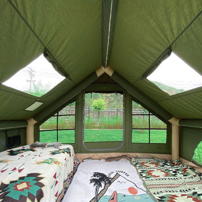 Надувная палатка ZANREY inflatable air tent кемпинговая количество мест: 4 хаки