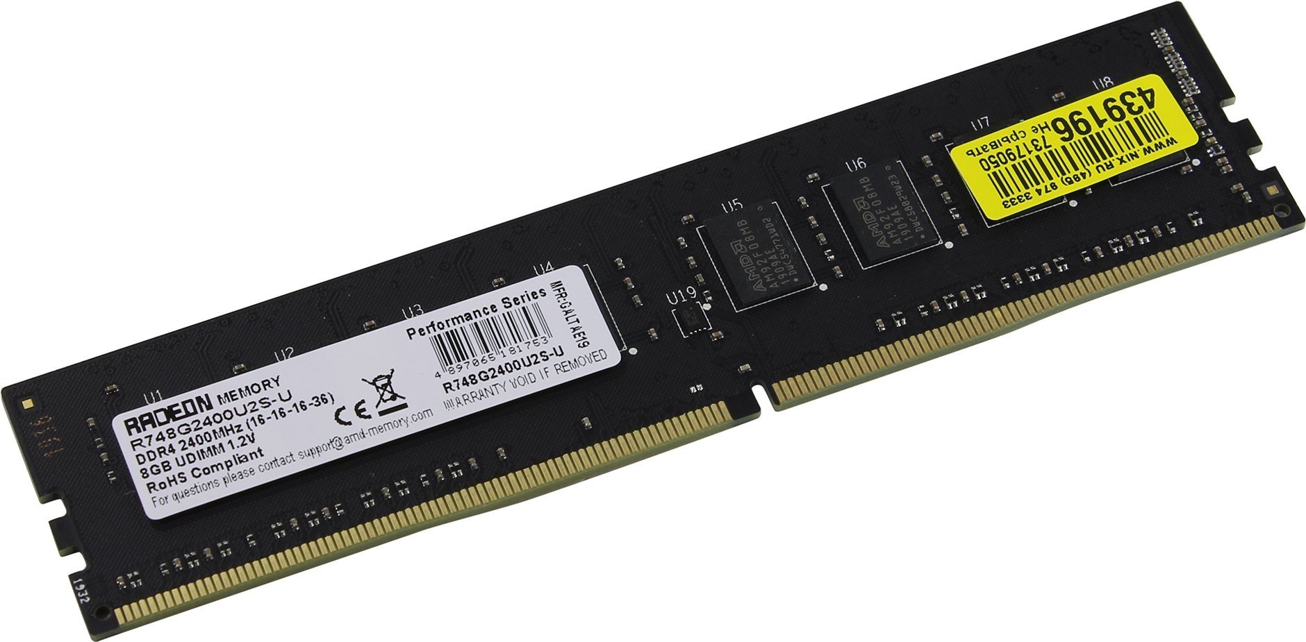 Оперативная память AMD Radeon R7 Performance R748G2400U2S-U 8GB купить,NaN