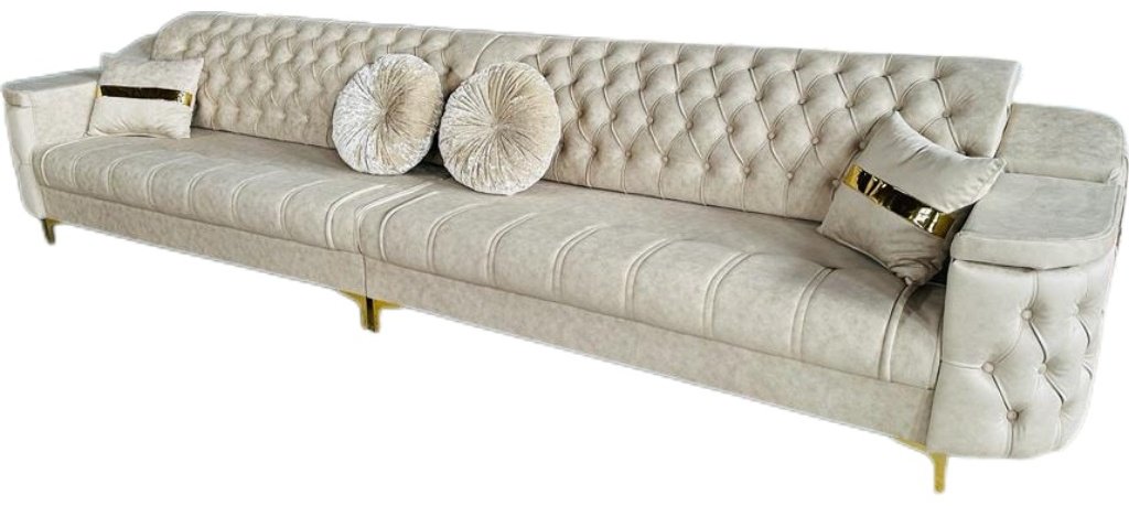 Диван ABYLAI MEBEL Честер, 400х80 см, обивка велюр, бежевый - ForteMarket Диван ABYLAI MEBEL Честер, 400х80 см, обивка велюр, бежевый купить,470000