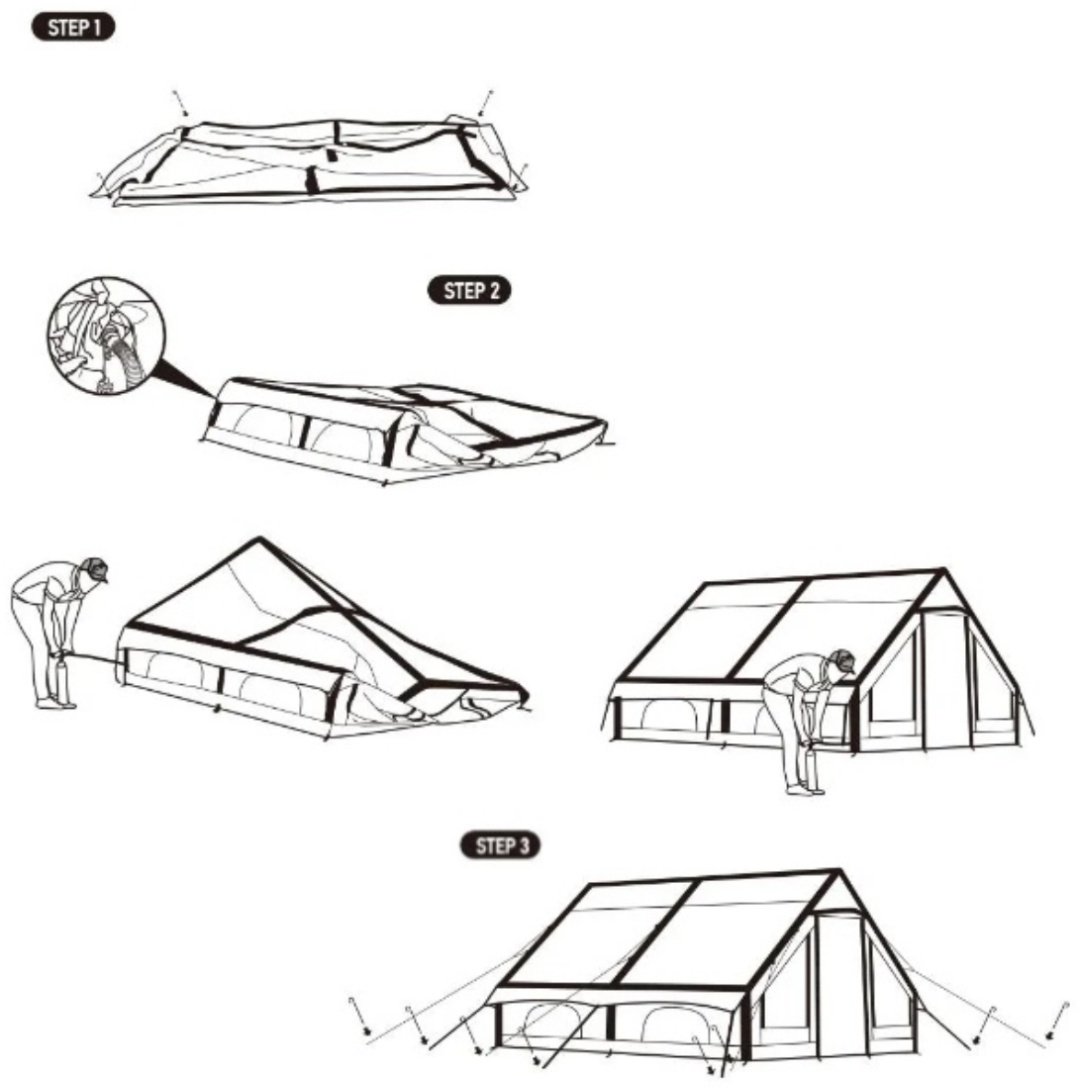 Надувная палатка ZANREY inflatable air tent кемпинговая количество мест: 8 хаки купить,310000