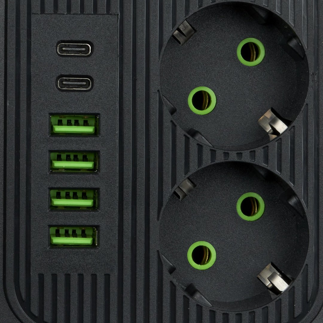 Удлинитель MS Comfort F016U, 2 м, с выходами USB (4шт) и Type-C (2шт)
