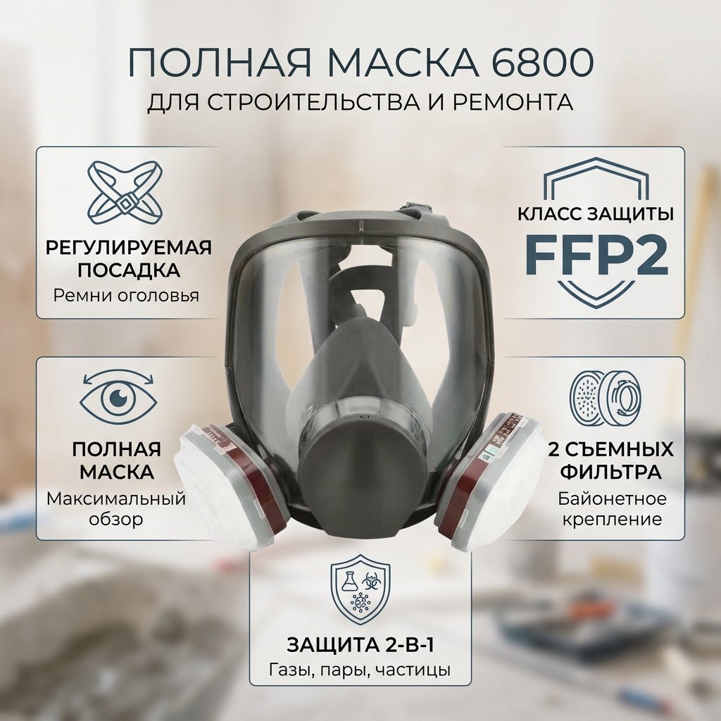 Маска FFP2 6800, 1 шт