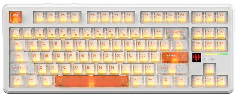 Клавиатура Attack Shark X87 Ultra Ice Orange белый купить,NaN