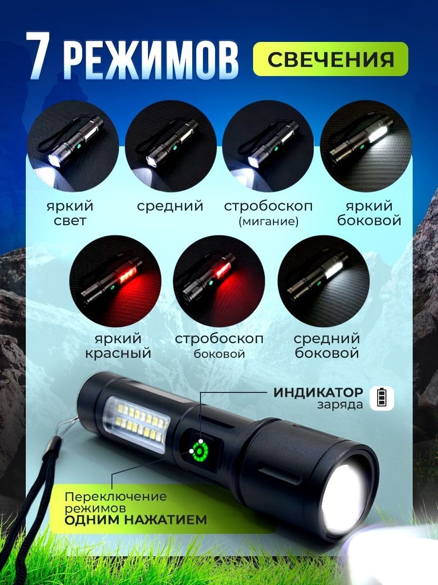 Фонарь YH-603 ручной черный купить,3500