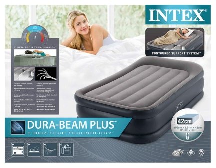 Кровать Intex 64132, 191x99x42 см, насос встроенный купить,40000