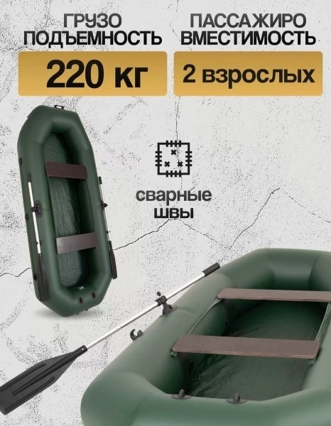 Надувная лодка RUFF PRO 280 зелёно-черный