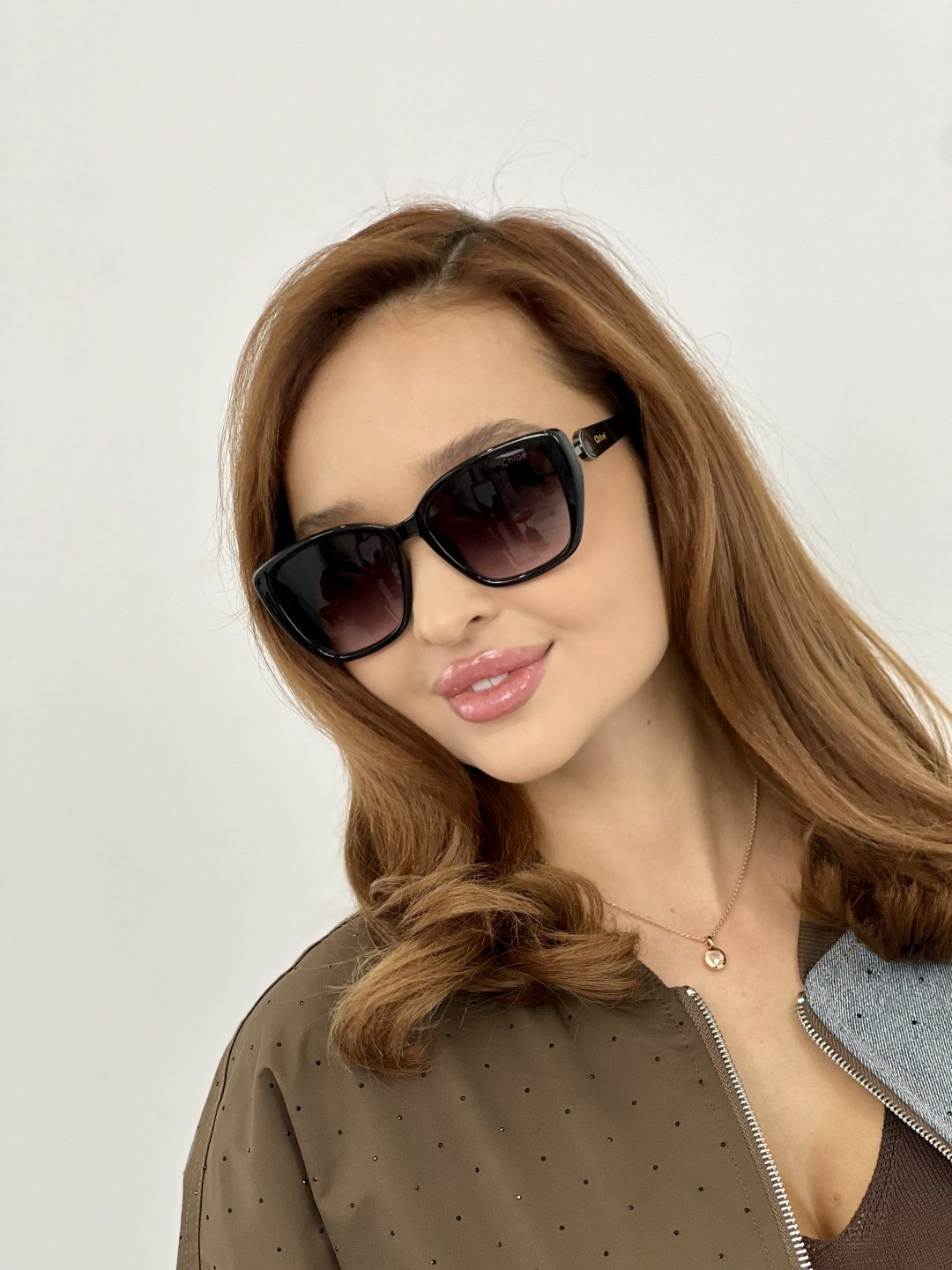 Солнцезащитные очки кошачий глаз однотонные купить,8000