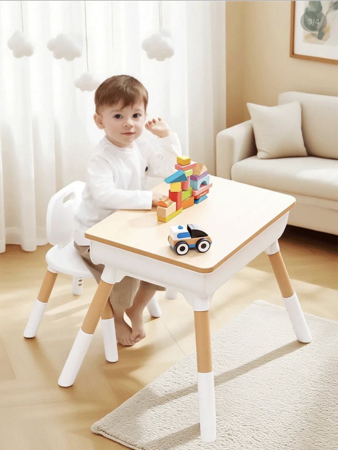 Растущий комплект NaZar kids NaZar, 55x40x55 см, белый, коричневый купить,NaN