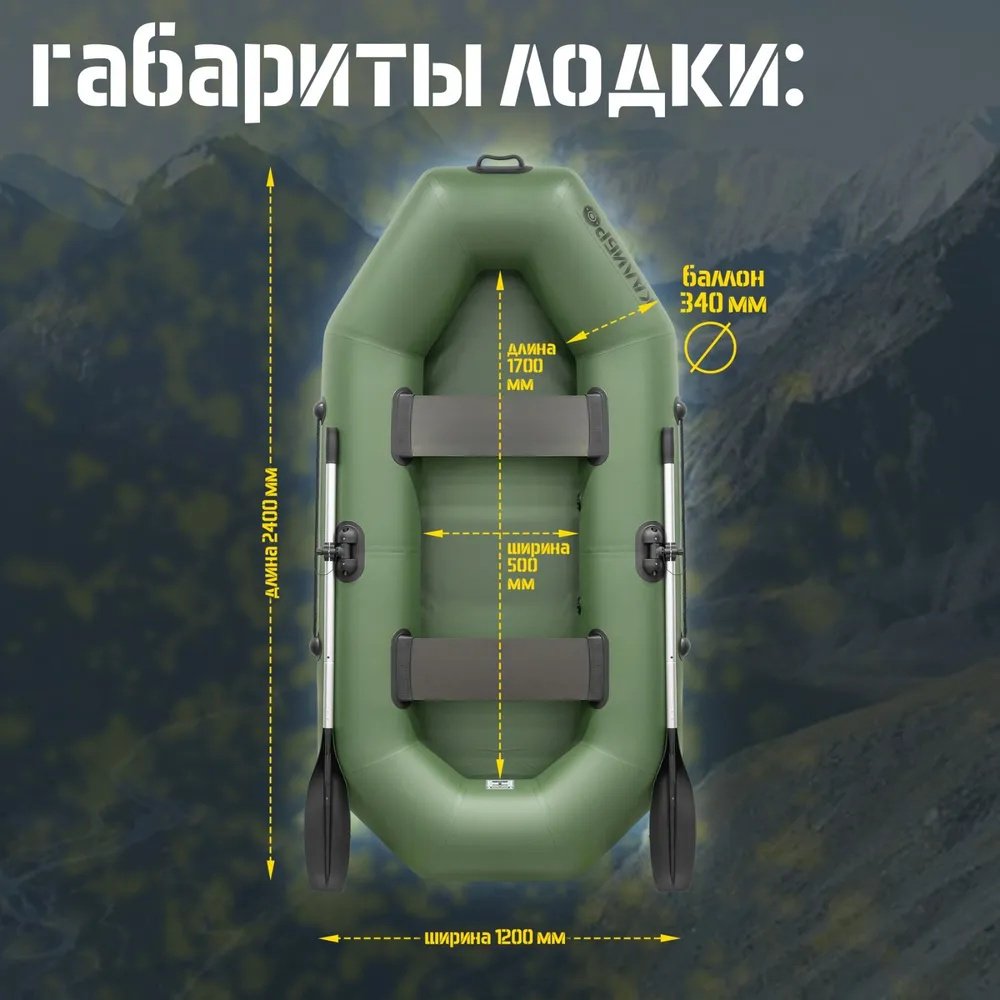 Надувная лодка Калибро 240 зеленый - ForteMarket Надувная лодка Калибро 240 зеленый купить,180000