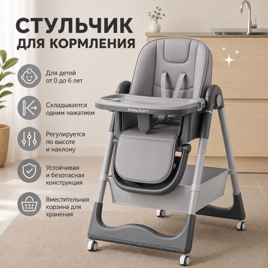 Стульчик-шезлонг Teknum SS330 серый