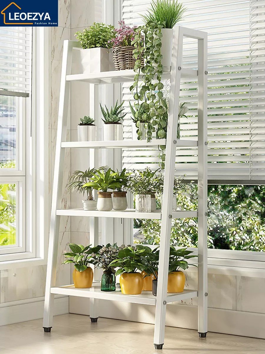 Стеллаж напольный HY-SJ4C-BAI, 61x35x150 см, белый купить,18000