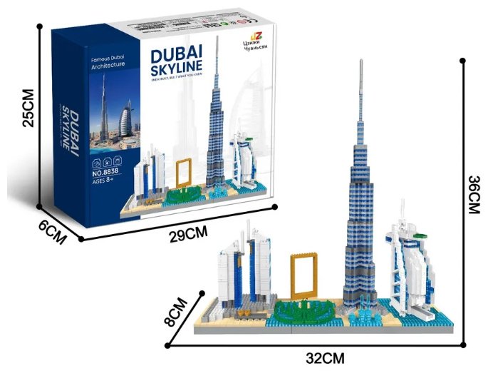 Конструктор Конструктор Dubai Skyline, архитектурный набор, модель 8838 8838, деталей 740 шт