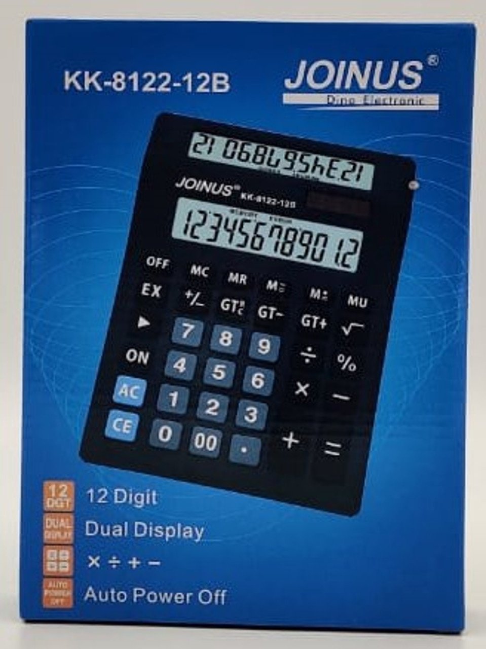 Калькулятор бухгалтерский, универсальный JOINUS KK-8122-12, 12-разрядный, черный