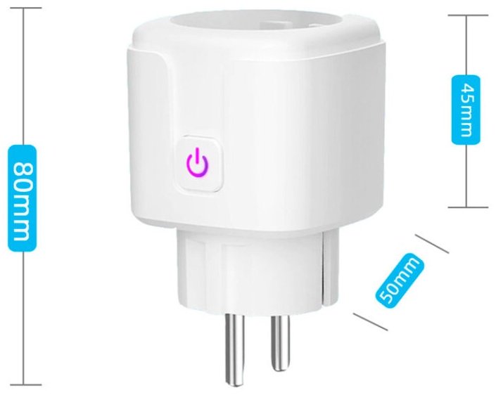 Умная розетка Tuya Smart Plag Wi-Fi, цвет белый