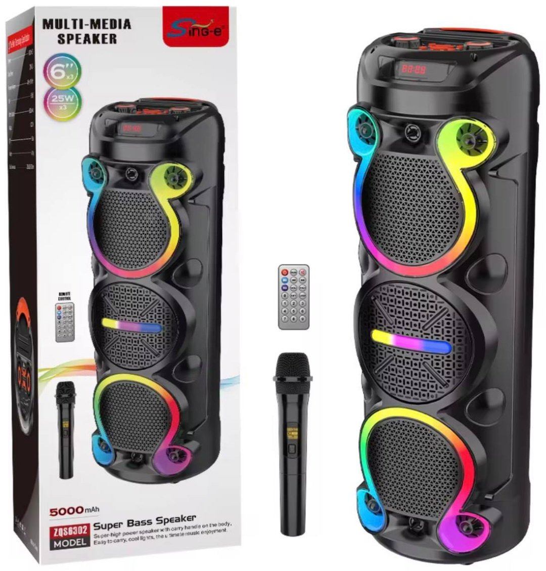 Портативная колонка SinG-e ZQS-6302 черный, мультиколор купить,26000