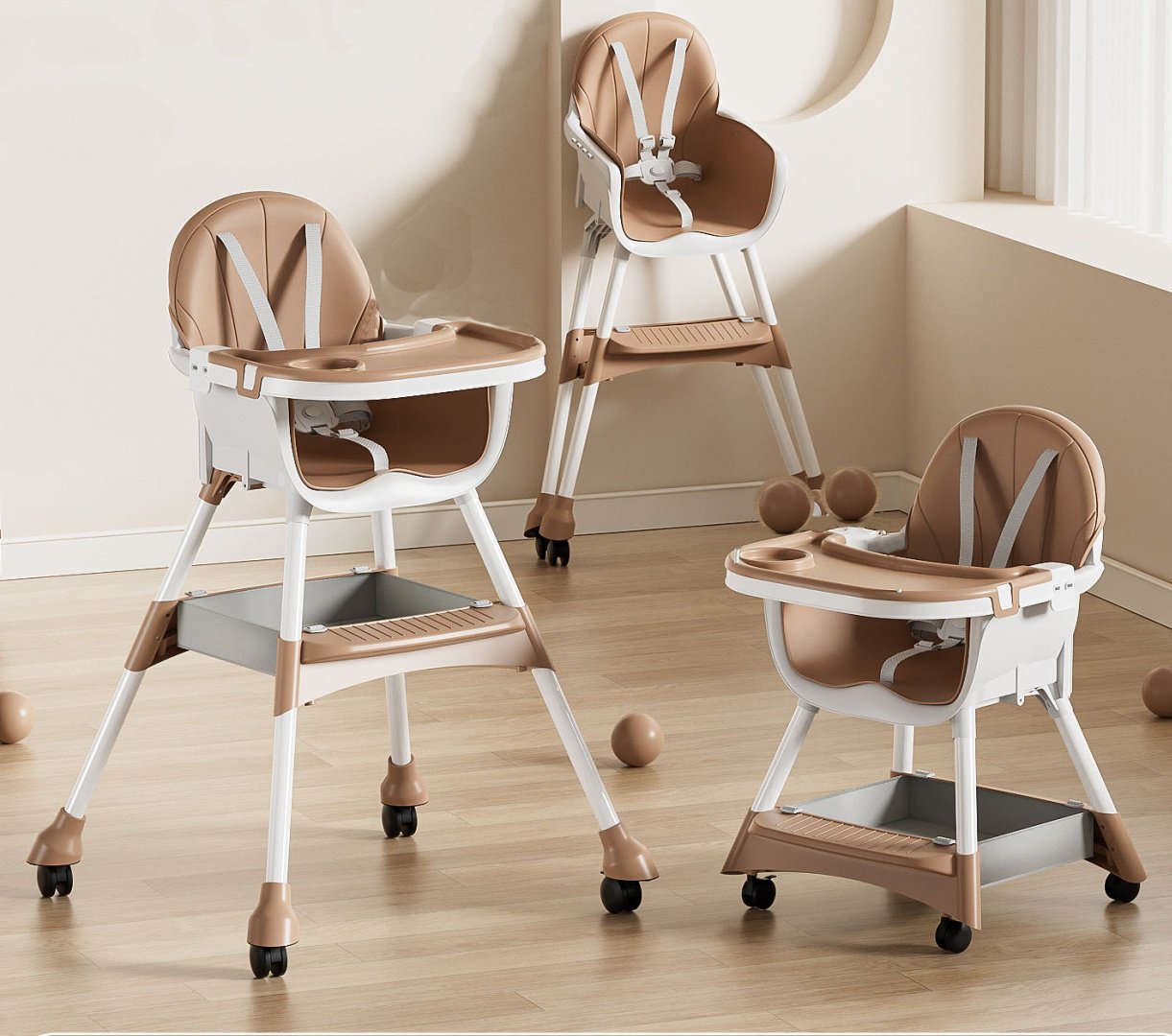 Стульчик трансформер Babystar 619 коричневый - ForteMarket Стульчик трансформер Babystar 619 коричневый купить,17800