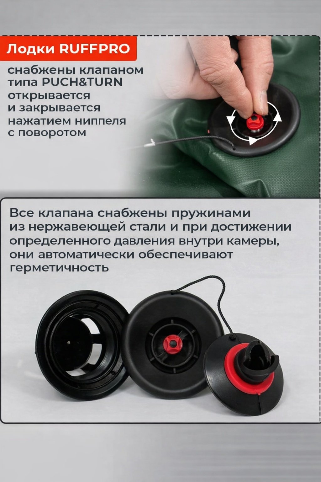 Надувная лодка RUFF PRO 220 серый купить,180000