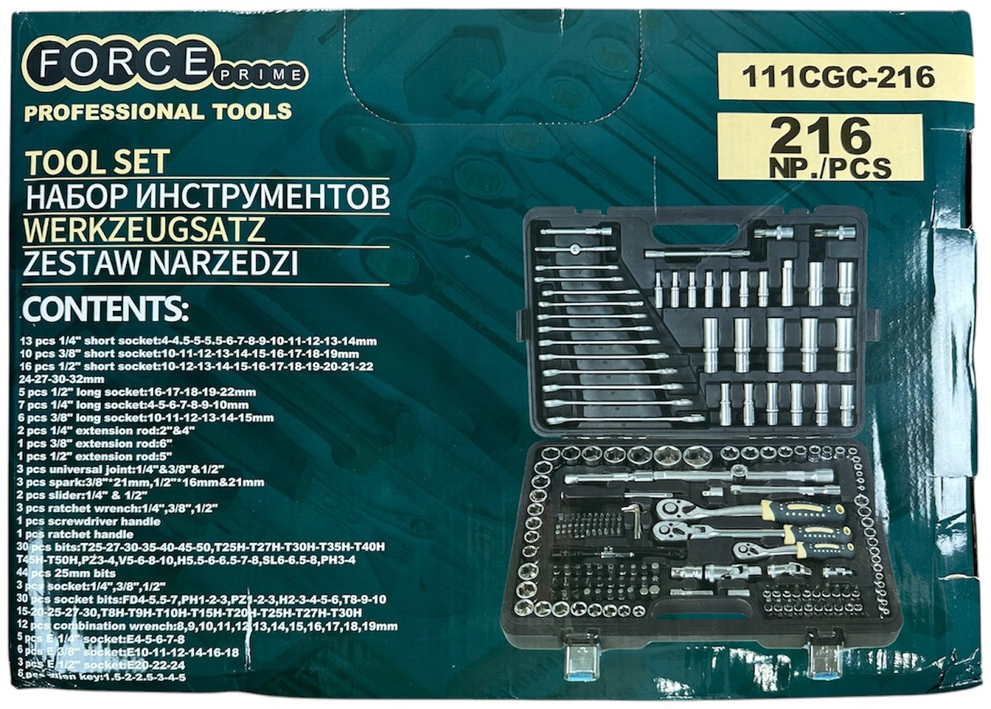 Набор инструментов и оснастки автомобильный 216 в 1 Force Prime FPM216 купить,NaN
