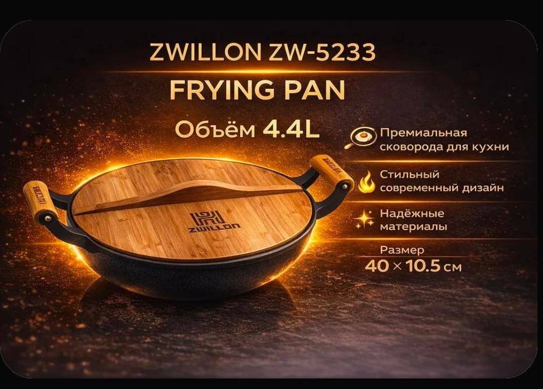 Вок ZWILLON 40 см с антипригарным покрытием, чугун купить,15000